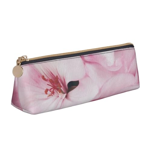 WXWJSHMGC Federmäppchen aus Leder, mit rosa Blütenblättern, personalisierbar, tragbar, großes Fassungsvermögen, für Mädchen und Jungen von WXWJSHMGC