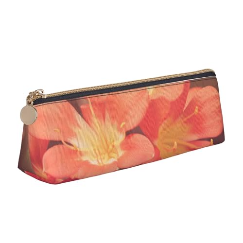 WXWJSHMGC Federmäppchen aus Leder, mit roten Blütenblättern, personalisierbar, tragbar, großes Fassungsvermögen, für Mädchen und Jungen von WXWJSHMGC