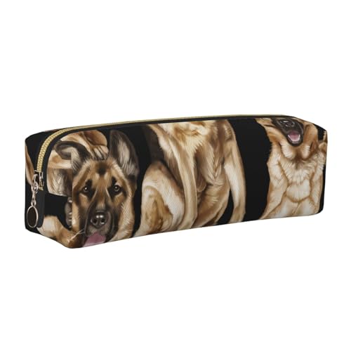 WXWJSHMGC Federmäppchen aus Leder mit Aufdruck Deutscher Schäferhund, einfach, mit metallischer Reißverschlusstasche, Aufbewahrungstasche für Mädchen, Jungen, Studenten, Universität, Mittelschule WXWJSHMGC Federmäppchen aus Leder mit Aufdruck Deutscher Schäferhund, einfach, mit metallischer Reißverschlusstasche, Aufbewahrungstasche für Mädchen, Jungen, Studenten, Universität, Mittelschule von WXWJSHMGC