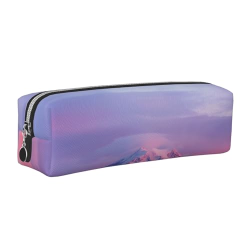 WXWJSHMGC Federmäppchen aus Leder mit Aufdruck "Mount at Sunset", einfach, mit metallischer Reißverschlusstasche, Aufbewahrungstasche für Mädchen, Jungen, Studenten, Universität, Mittelschule, silber WXWJSHMGC Federmäppchen aus Leder mit Aufdruck "Mount at Sunset", einfach, mit metallischer Reißverschlusstasche, Aufbewahrungstasche für Mädchen, Jungen, Studenten, Universität, Mittelschule, silber von WXWJSHMGC