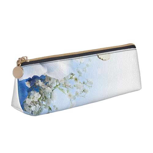 WXWJSHMGC Federmäppchen aus Leder mit Blumen und Schmetterlingen, personalisierbar, tragbar, großes Fassungsvermögen, für Mädchen und Jungen von WXWJSHMGC