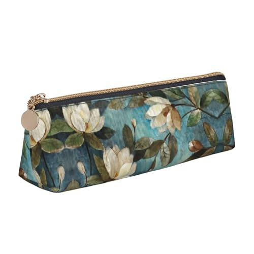 WXWJSHMGC Federmäppchen aus Leder mit Blumendruck, Füllfederhalter, personalisierbar, tragbar, großes Fassungsvermögen, für Mädchen und Jungen von WXWJSHMGC