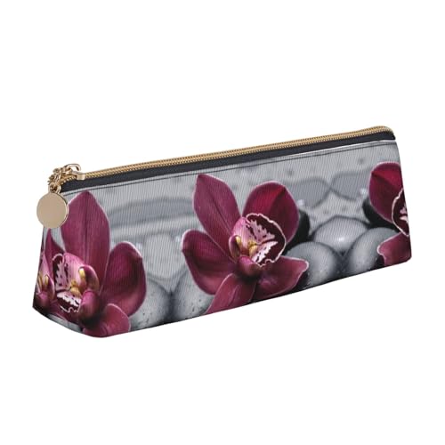 WXWJSHMGC Federmäppchen aus Leder mit Blumenmuster, Füllfederhalter, personalisierbar, tragbar, großes Fassungsvermögen, für Mädchen und Jungen von WXWJSHMGC