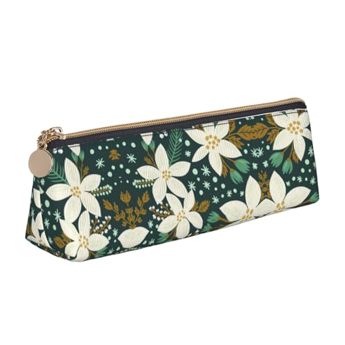 WXWJSHMGC Federmäppchen aus Leder mit Blumenmuster, personalisierbar, tragbar, großes Fassungsvermögen, für Mädchen und Jungen von WXWJSHMGC