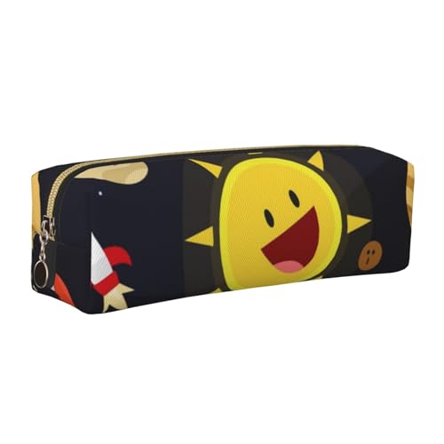 WXWJSHMGC Federmäppchen aus Leder mit Cartoon-Sonnendruck, einfach, mit metallischer Reißverschlusstasche, Aufbewahrungstasche für Mädchen, Jungen, Studenten, Universität, Mittelschule, gold WXWJSHMGC Federmäppchen aus Leder mit Cartoon-Sonnendruck, einfach, mit metallischer Reißverschlusstasche, Aufbewahrungstasche für Mädchen, Jungen, Studenten, Universität, Mittelschule, gold von WXWJSHMGC