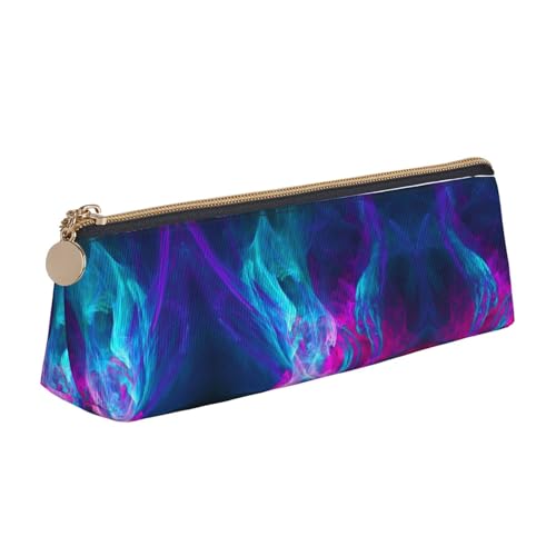 WXWJSHMGC Federmäppchen aus Leder mit Feuermotiv, personalisierbar, tragbar, großes Fassungsvermögen, für Mädchen und Jungen von WXWJSHMGC