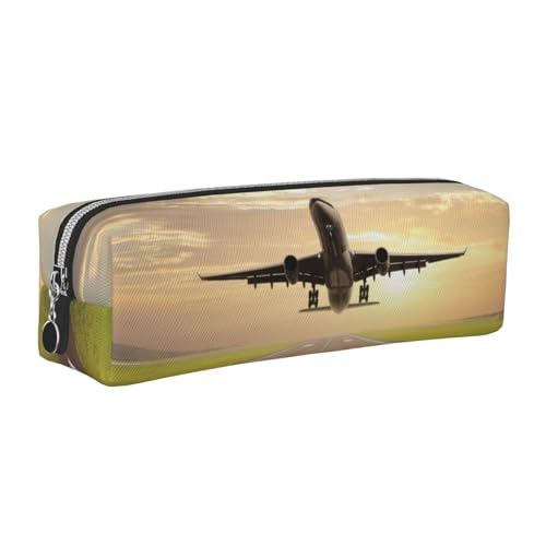 WXWJSHMGC Federmäppchen aus Leder mit Flugzeugdruck, einfach, mit metallischer Reißverschlusstasche, Aufbewahrungstasche für Mädchen, Jungen, Studenten, Universität, Mittelschule, silber WXWJSHMGC Federmäppchen aus Leder mit Flugzeugdruck, einfach, mit metallischer Reißverschlusstasche, Aufbewahrungstasche für Mädchen, Jungen, Studenten, Universität, Mittelschule, silber von WXWJSHMGC