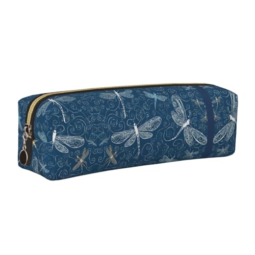 WXWJSHMGC Federmäppchen aus Leder mit Libellen-Aufdruck, einfach, mit metallischer Reißverschlusstasche, Aufbewahrungstasche für Mädchen, Jungen, Studenten, Universität, Mittelschule, gold WXWJSHMGC Federmäppchen aus Leder mit Libellen-Aufdruck, einfach, mit metallischer Reißverschlusstasche, Aufbewahrungstasche für Mädchen, Jungen, Studenten, Universität, Mittelschule, gold von WXWJSHMGC