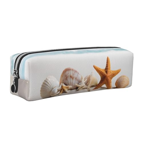 WXWJSHMGC Federmäppchen aus Leder mit Muschel-Motiv, einfach, mit metallischer Reißverschlusstasche, Aufbewahrungstasche für Mädchen, Jungen, Studenten, Universität, Mittelschule, silber WXWJSHMGC Federmäppchen aus Leder mit Muschel-Motiv, einfach, mit metallischer Reißverschlusstasche, Aufbewahrungstasche für Mädchen, Jungen, Studenten, Universität, Mittelschule, silber von WXWJSHMGC