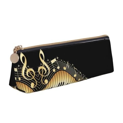 WXWJSHMGC Federmäppchen aus Leder mit Musikdruck, Füllfederhalter, personalisierbar, tragbar, großes Fassungsvermögen, für Mädchen und Jungen von WXWJSHMGC