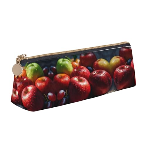 WXWJSHMGC Federmäppchen aus Leder mit Obstmuster, Füllfederhalter, personalisierbar, tragbar, großes Fassungsvermögen, für Mädchen und Jungen von WXWJSHMGC