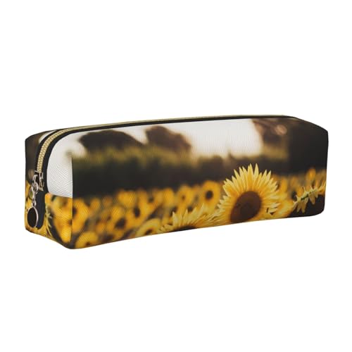 WXWJSHMGC Federmäppchen aus Leder mit Sonnenblumen-Aufdruck, einfach, mit metallischer Reißverschlusstasche, Aufbewahrungstasche für Mädchen, Jungen, Studenten, Universität, Mittelschule, gold WXWJSHMGC Federmäppchen aus Leder mit Sonnenblumen-Aufdruck, einfach, mit metallischer Reißverschlusstasche, Aufbewahrungstasche für Mädchen, Jungen, Studenten, Universität, Mittelschule, gold von WXWJSHMGC