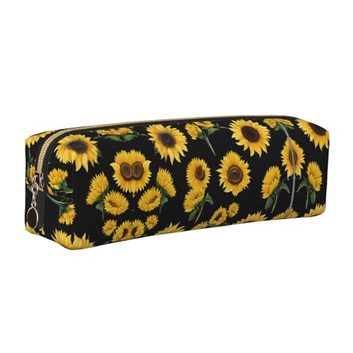 WXWJSHMGC Federmäppchen aus Leder mit Sonnenblumen-Motiv, mit Blumen- und Pflanzenmotiv, schlicht, mit metallischer Reißverschlusstasche, Aufbewahrungstasche für Mädchen, Jungen, Studenten WXWJSHMGC Federmäppchen aus Leder mit Sonnenblumen-Motiv, mit Blumen- und Pflanzenmotiv, schlicht, mit metallischer Reißverschlusstasche, Aufbewahrungstasche für Mädchen, Jungen, Studenten von WXWJSHMGC