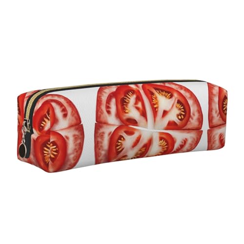 WXWJSHMGC Federmäppchen aus Leder mit Tomatenscheiben-Aufdruck, einfach, mit metallischer Reißverschlusstasche, Aufbewahrungstasche für Mädchen, Jungen, Studenten, Universität, Mittelschule, gold WXWJSHMGC Federmäppchen aus Leder mit Tomatenscheiben-Aufdruck, einfach, mit metallischer Reißverschlusstasche, Aufbewahrungstasche für Mädchen, Jungen, Studenten, Universität, Mittelschule, gold von WXWJSHMGC