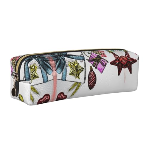 WXWJSHMGC Federmäppchen aus Leder mit Weihnachtsdekor, einfach, mit metallischer Reißverschlusstasche, Aufbewahrungstasche für Mädchen, Jungen, Studenten, Universität, Mittelschule, gold WXWJSHMGC Federmäppchen aus Leder mit Weihnachtsdekor, einfach, mit metallischer Reißverschlusstasche, Aufbewahrungstasche für Mädchen, Jungen, Studenten, Universität, Mittelschule, gold von WXWJSHMGC