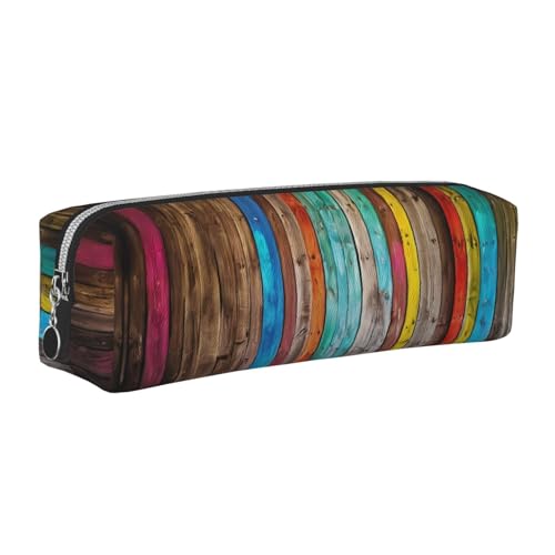 WXWJSHMGC Federmäppchen aus Leder mit buntem Regenbogenstreifen-Druck, einfach, mit metallischer Reißverschlusstasche, Aufbewahrungstasche für Mädchen, Jungen, Studenten, Universität, Mittelschule WXWJSHMGC Federmäppchen aus Leder mit buntem Regenbogenstreifen-Druck, einfach, mit metallischer Reißverschlusstasche, Aufbewahrungstasche für Mädchen, Jungen, Studenten, Universität, Mittelschule von WXWJSHMGC