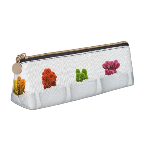 WXWJSHMGC Federmäppchen aus Leder mit tropischem Pflanzendruck, Füllfederhalter, personalisierbar, tragbar, großes Fassungsvermögen, für Mädchen und Jungen von WXWJSHMGC