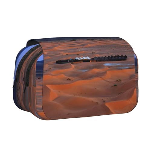 WXWJSHMGC Federmäppchen mit Aufdruck "Desert Camping" – Tragbare, doppellagige Aufbewahrung, Federmäppchen für Kinder, Mädchen, Jungen und Erwachsene von WXWJSHMGC
