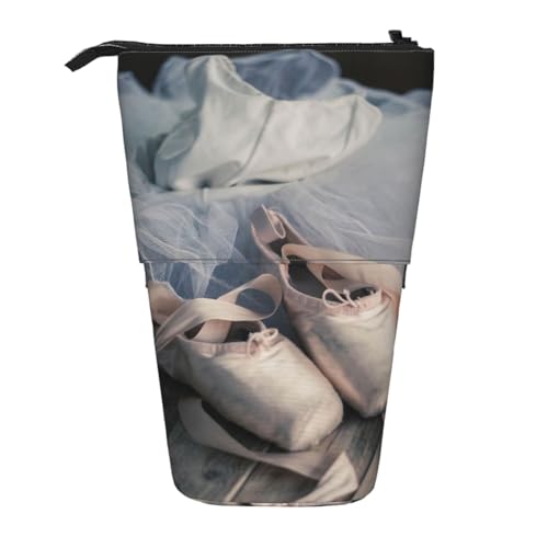 WXWJSHMGC Federmäppchen mit Ballettschuh-Aufdruck, Teleskop-Etui, vielseitige Aufbewahrungstasche, Büro und Erwachsenen-Aufbewahrungsbox, Geschenke von WXWJSHMGC