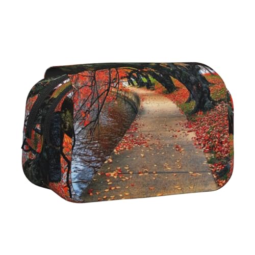 WXWJSHMGC Federmäppchen mit Baum im Herbst-Motiv, tragbar, doppellagig, für Kinder, Mädchen, Jungen und Erwachsene von WXWJSHMGC