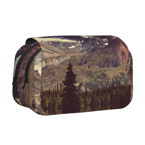 WXWJSHMGC Federmäppchen mit Berglandschafts-Druck, tragbar, doppellagig, für Kinder, Mädchen, Jungen und Erwachsene von WXWJSHMGC