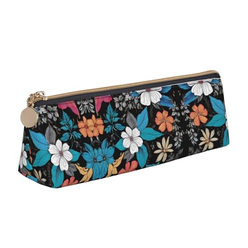 WXWJSHMGC Federmäppchen mit Blumenmuster, Leder, Füllfederhalter, personalisierbar, tragbar, großes Fassungsvermögen, für Mädchen und Jungen von WXWJSHMGC