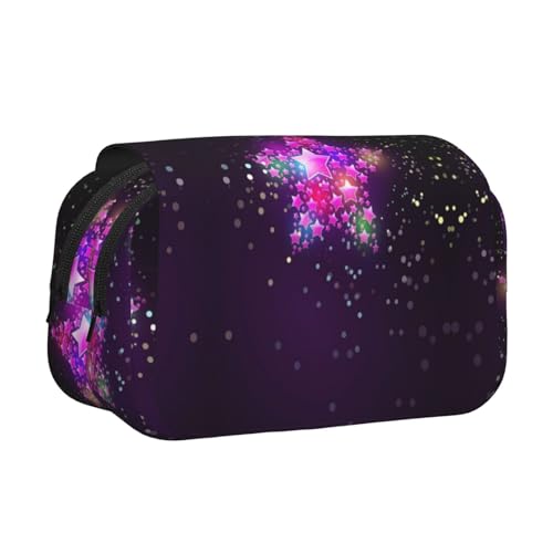 WXWJSHMGC Federmäppchen mit Farbstern-Aufdruck, tragbar, doppellagig, für Kinder, Mädchen, Jungen und Erwachsene von WXWJSHMGC