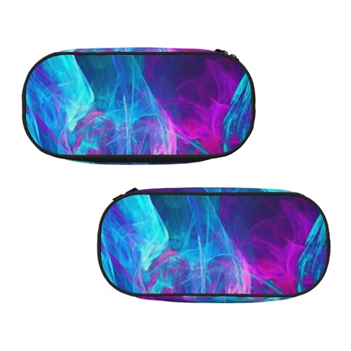 WXWJSHMGC Federmäppchen mit Feuerdruck, groß, mit 3 Fächern, Stifteetui, Kartenhalter, Münzfach, für Jungen, Mädchen, Schule, Schreibwaren, Blau und Rosa von WXWJSHMGC