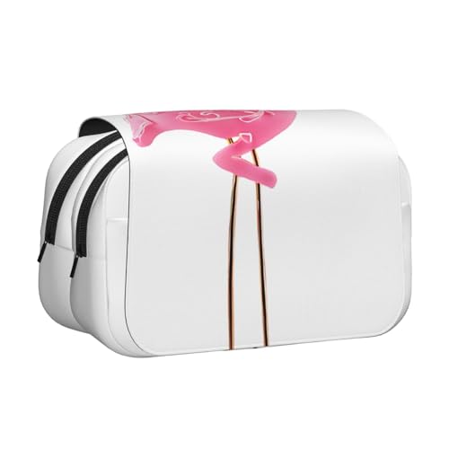 WXWJSHMGC Federmäppchen mit Flamingo-Druck, tragbar, doppellagig, für Kinder, Mädchen, Jungen und Erwachsene, Schwarz , Einheitsgröße, Kosmetikkoffer WXWJSHMGC Federmäppchen mit Flamingo-Druck, tragbar, doppellagig, für Kinder, Mädchen, Jungen und Erwachsene, Schwarz , Einheitsgröße, Kosmetikkoffer von WXWJSHMGC