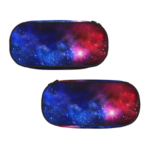 WXWJSHMGC Federmäppchen mit Galaxie-Druck, großes Federmäppchen mit 3 Fächern, Stifteetui, Kartenhalter, Münzfach, für Jungen, Mädchen, Schule, Schreibwaren von WXWJSHMGC