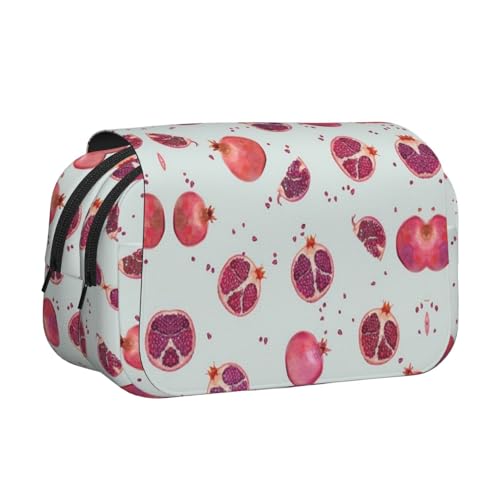WXWJSHMGC Federmäppchen mit Granatapfelmuster, tragbar, doppellagig, für Kinder, Mädchen, Jungen und Erwachsene von WXWJSHMGC