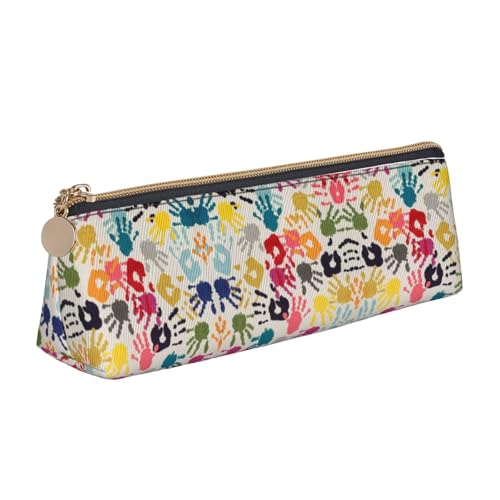 WXWJSHMGC Federmäppchen mit Handaufdruck, Leder, Füllfederhalter, personalisierbar, tragbar, großes Fassungsvermögen, für Mädchen und Jungen von WXWJSHMGC