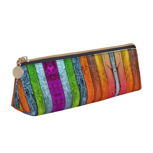 WXWJSHMGC Federmäppchen mit Holzdruck, Leder, Füllfederhalter, personalisierbar, tragbar, großes Fassungsvermögen, für Mädchen und Jungen von WXWJSHMGC