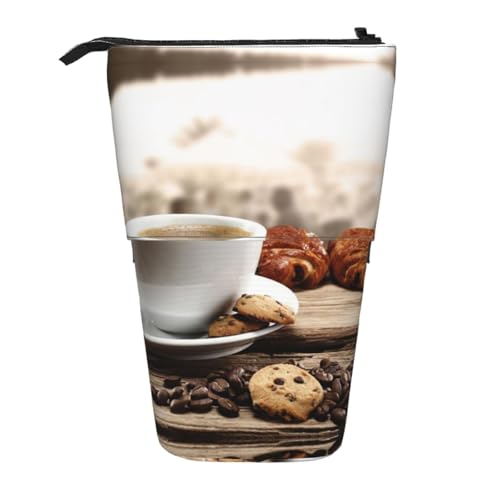 WXWJSHMGC Federmäppchen mit Kaffee- und Snack-Aufdruck, Teleskop-Etui, vielseitige Aufbewahrungstasche, Büro und Erwachsenen-Aufbewahrungsbox, Geschenke von WXWJSHMGC