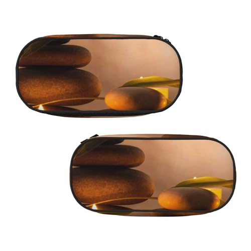 WXWJSHMGC Federmäppchen mit Kerzen und Steindruck, große Tasche mit 3 Fächern, Stifteetui, Kartenhalter, Münzhalter für Jungen, Mädchen, Schule, Schreibwaren von WXWJSHMGC