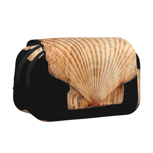 WXWJSHMGC Federmäppchen mit Muschel-Motiv, tragbar, doppellagig, für Kinder, Mädchen, Jungen und Erwachsene von WXWJSHMGC
