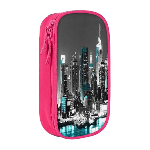 WXWJSHMGC Federmäppchen mit New York Gemälde-Druck, großes Fassungsvermögen, doppellagig, mit Reißverschluss, strapazierfähiges Stoff-Schuletui für Stifte, ideal für Schüler, rose, Einheitsgröße WXWJSHMGC Federmäppchen mit New York Gemälde-Druck, großes Fassungsvermögen, doppellagig, mit Reißverschluss, strapazierfähiges Stoff-Schuletui für Stifte, ideal für Schüler, rose, Einheitsgröße von WXWJSHMGC