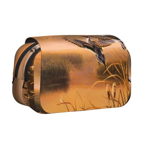WXWJSHMGC Federmäppchen mit Ölgemälde-Motiv und Entenmuster, tragbar, doppellagig, für Kinder, Mädchen, Jungen und Erwachsene WXWJSHMGC Federmäppchen mit Ölgemälde-Motiv und Entenmuster, tragbar, doppellagig, für Kinder, Mädchen, Jungen und Erwachsene von WXWJSHMGC