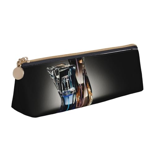 WXWJSHMGC Federmäppchen mit Parfümflaschendruck, aus Leder, Füllfederhalter, personalisierbar, tragbar, großes Fassungsvermögen, für Mädchen und Jungen von WXWJSHMGC