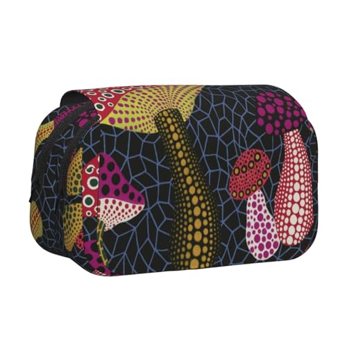 WXWJSHMGC Federmäppchen mit Pilzdruck, tragbar, doppellagig, für Kinder, Mädchen, Jungen und Erwachsene von WXWJSHMGC