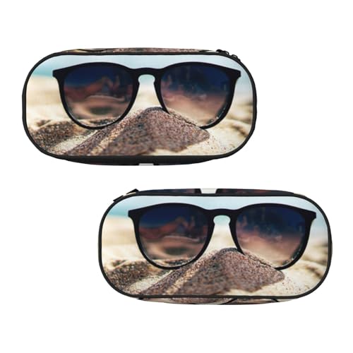 WXWJSHMGC Federmäppchen mit Sonnenbrillen-Druck, große Tasche mit 3 Fächern, Stifteetui, Kartenhalter, Münzhalter für Jungen, Mädchen, Schule, Schreibwaren WXWJSHMGC Federmäppchen mit Sonnenbrillen-Druck, große Tasche mit 3 Fächern, Stifteetui, Kartenhalter, Münzhalter für Jungen, Mädchen, Schule, Schreibwaren von WXWJSHMGC