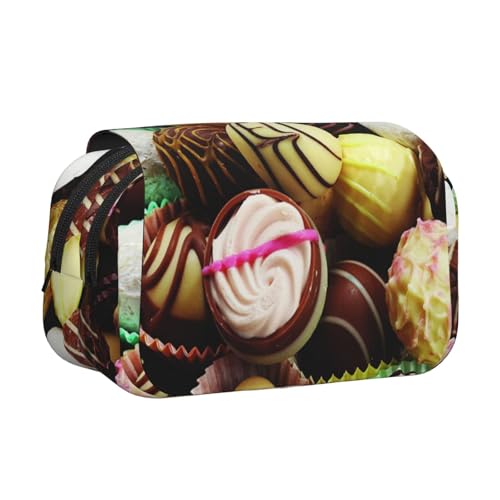 WXWJSHMGC Federmäppchen mit Süßigkeitenbilddruck, tragbar, doppellagig, für Kinder, Mädchen, Jungen und Erwachsene von WXWJSHMGC