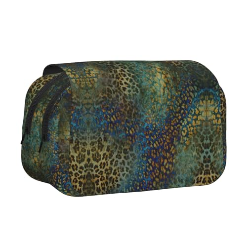 WXWJSHMGC Federmäppchen mit Tiermuster-Druck, tragbar, doppellagig, für Kinder, Mädchen, Jungen und Erwachsene von WXWJSHMGC