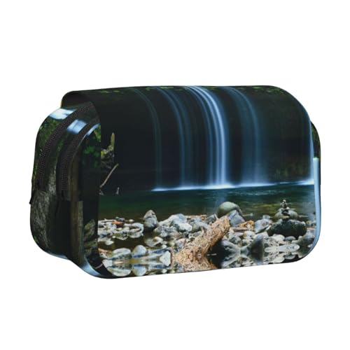 WXWJSHMGC Federmäppchen mit Wasserfall-Malerei, tragbar, doppellagig, für Kinder, Mädchen, Jungen und Erwachsene von WXWJSHMGC