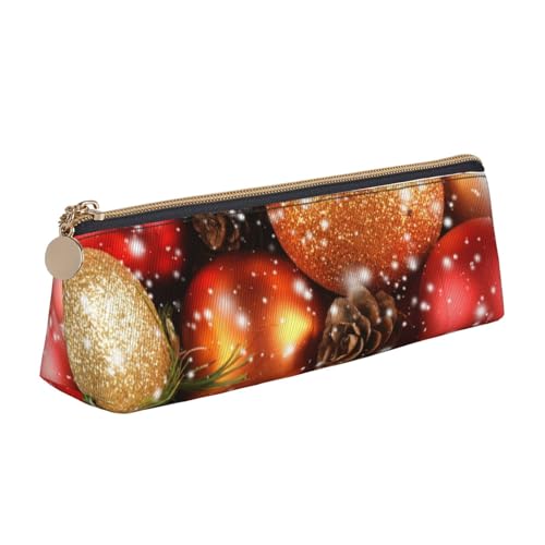 WXWJSHMGC Federmäppchen mit Weihnachtsmotiven, aus Leder, Füllfederhalter, personalisierbar, tragbar, großes Fassungsvermögen, für Mädchen und Jungen von WXWJSHMGC