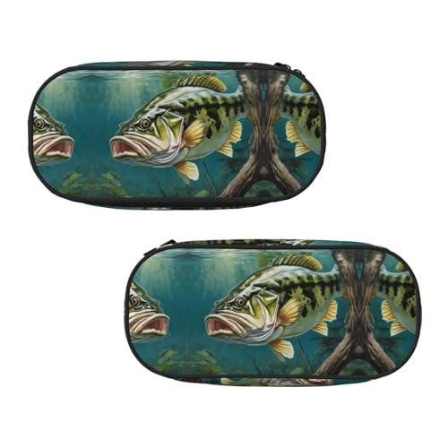 WXWJSHMGC Federmäppchen mit Wellenmuster, große Tasche mit 3 Fächern, Stifteetui, Kartenhalter, Münzhalter für Jungen, Mädchen, Schule, Schreibwaren von WXWJSHMGC