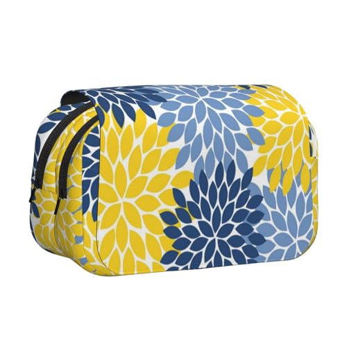 WXWJSHMGC Federmäppchen mit buntem Blumendruck, tragbar, doppellagig, für Kinder, Mädchen, Jungen und Erwachsene von WXWJSHMGC