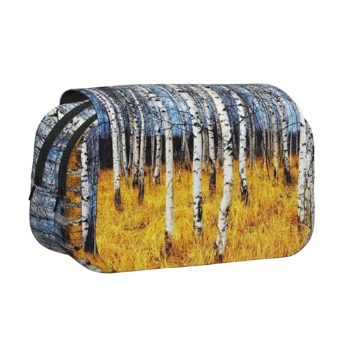 WXWJSHMGC Federmäppchen mit schönem Baumdruck – tragbare Doppelschicht-Aufbewahrungstasche für Kinder, Mädchen, Jungen und Erwachsene von WXWJSHMGC