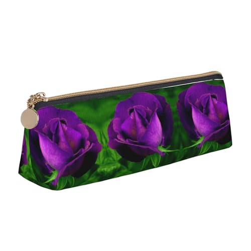 WXWJSHMGC Federmäppchen mit violettem Rosen-Blumendruck, Leder, Füllfederhalter-Etui, personalisierbar, tragbar, großes Fassungsvermögen, für Mädchen und Jungen WXWJSHMGC Federmäppchen mit violettem Rosen-Blumendruck, Leder, Füllfederhalter-Etui, personalisierbar, tragbar, großes Fassungsvermögen, für Mädchen und Jungen von WXWJSHMGC