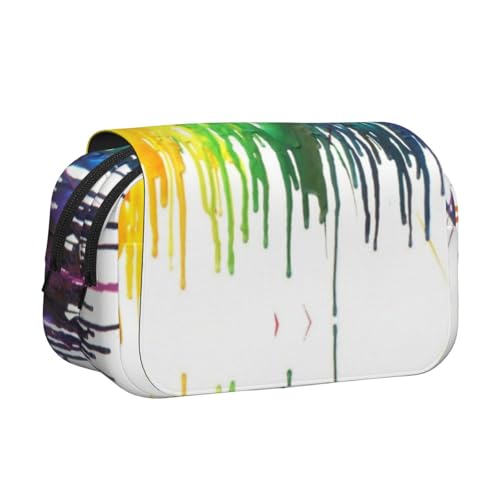 WXWJSHMGC Federmäppchen mit weißem Aufdruck, tragbar, doppellagig, für Kinder, Mädchen, Jungen und Erwachsene von WXWJSHMGC